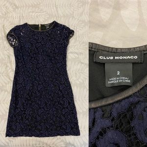 Club Monaco Dark Blue Layered Lace Dress